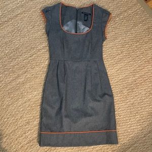 Grey dress with orange piping